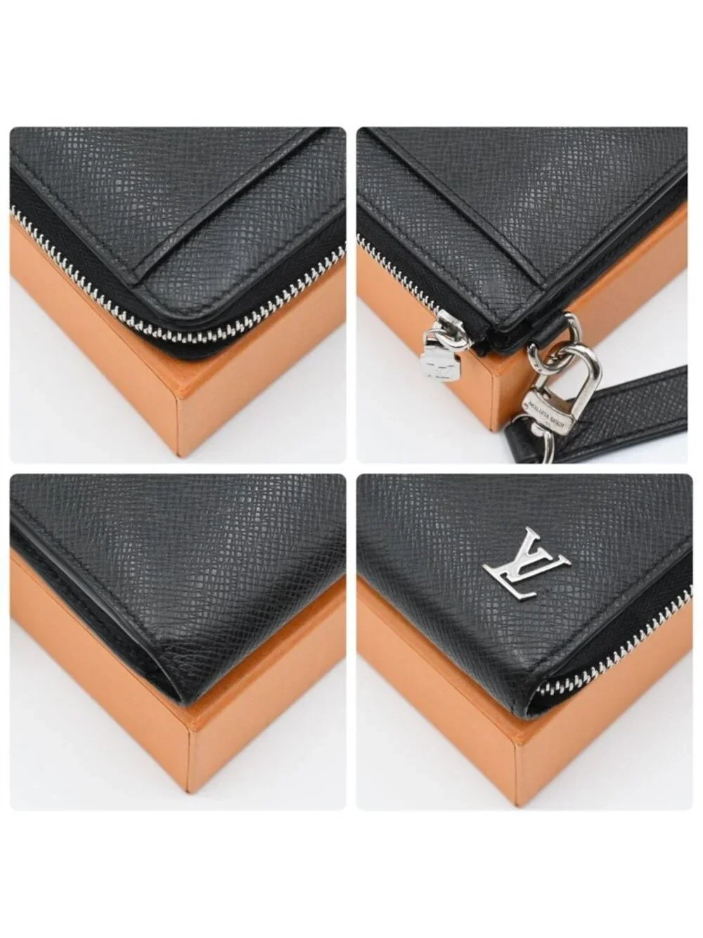 Louis Vuitton Taiga Zippy Dragonne Wallet Black